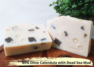 85% Olive Calendula Soap with Dead Sea Mud Embeds