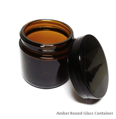 Container: Round Dark Amber Glass